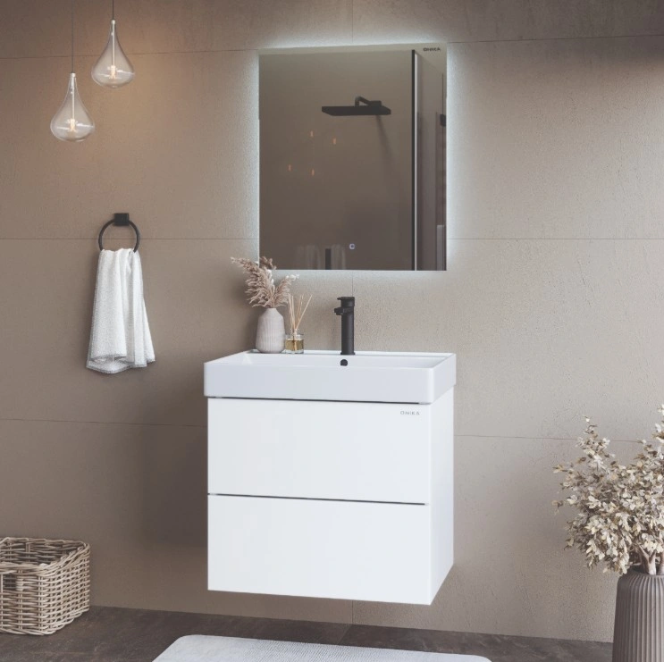 Тумба подвесная Onika Эсквана 65 с раковиной Вилис 65, белый