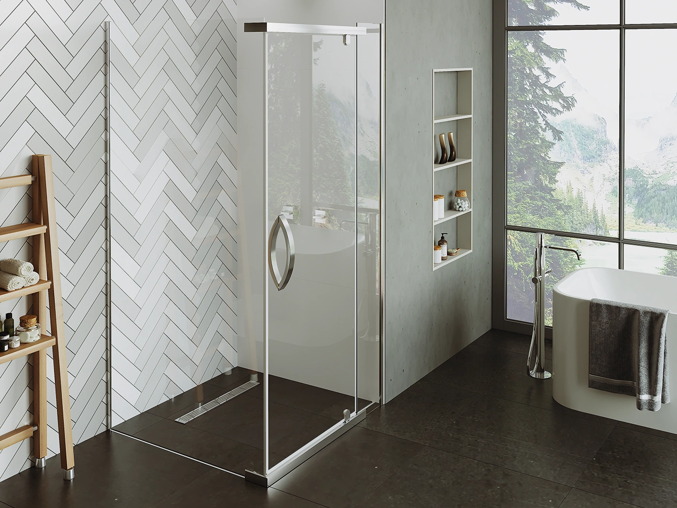 Душевой уголок Alex Baitler AB214-90 90х90 квадратный, без поддона, прозрачное стекло, хром