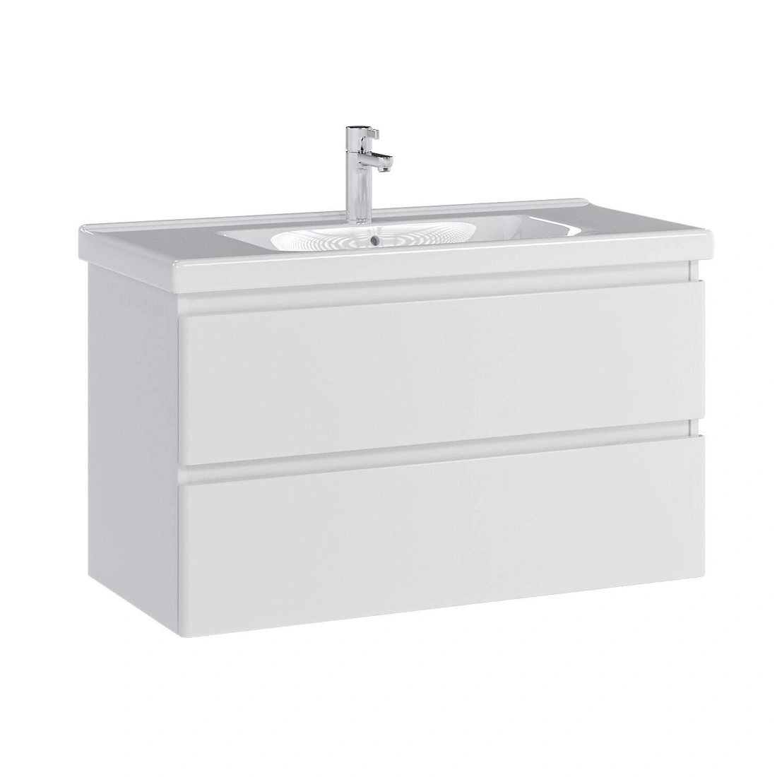 Тумба подвесная SanStar Riana 100 с раковиной Гармония 100, белая