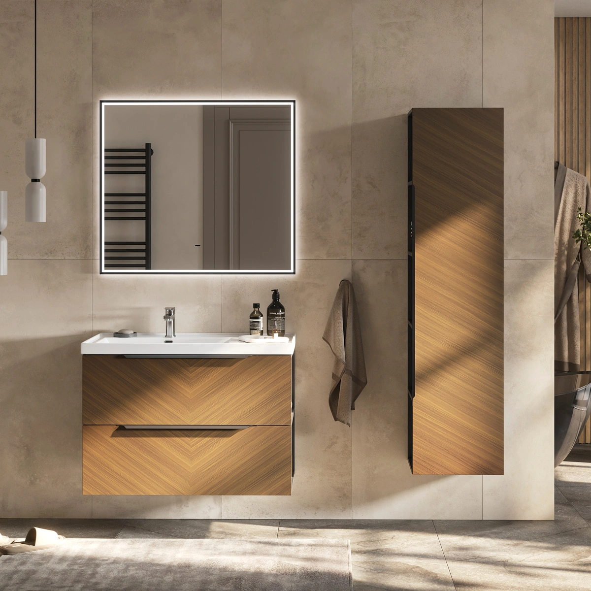 Пенал EQUIL Forest 40 подвесной орех/графит, L/R