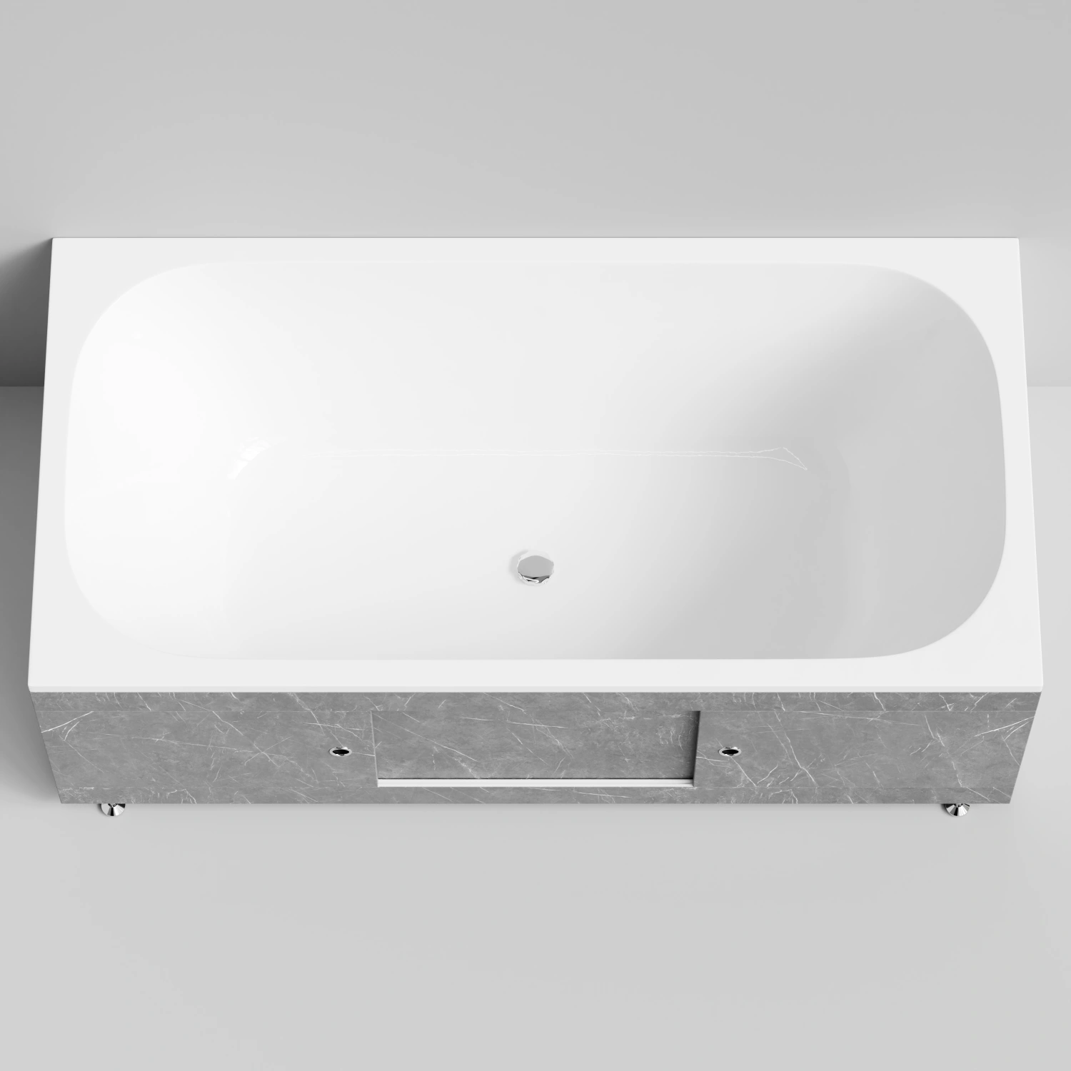 Экран под ванну Vod-ok Купе 170 раздвижной Мрамор Серый софт тач