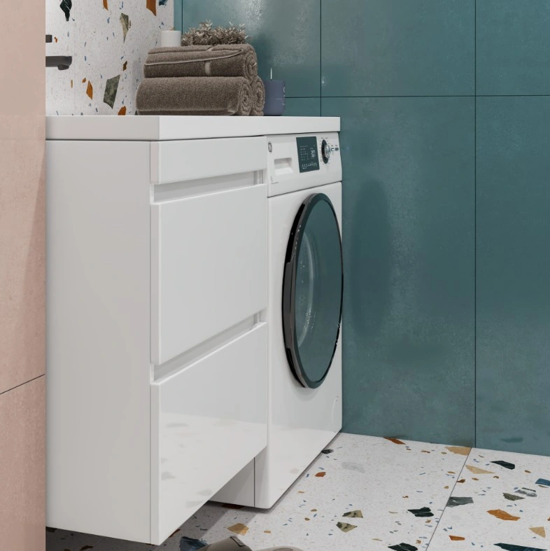 Тумба подвесная Vigo Urban 600-0-2, раковина Kamilla 120 L, 2 ящика, белый