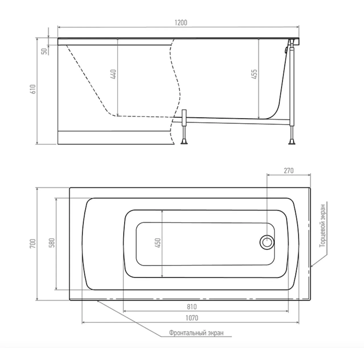 Ванна акриловая Alex Baitler Garda 120x70