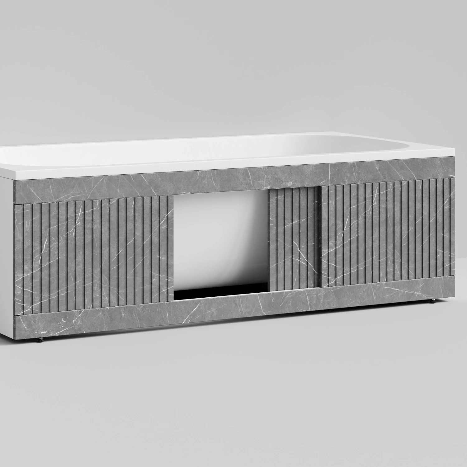 Экран под ванну Vod-ok Тач 170 раздвижной Мрамор Серый софт тач