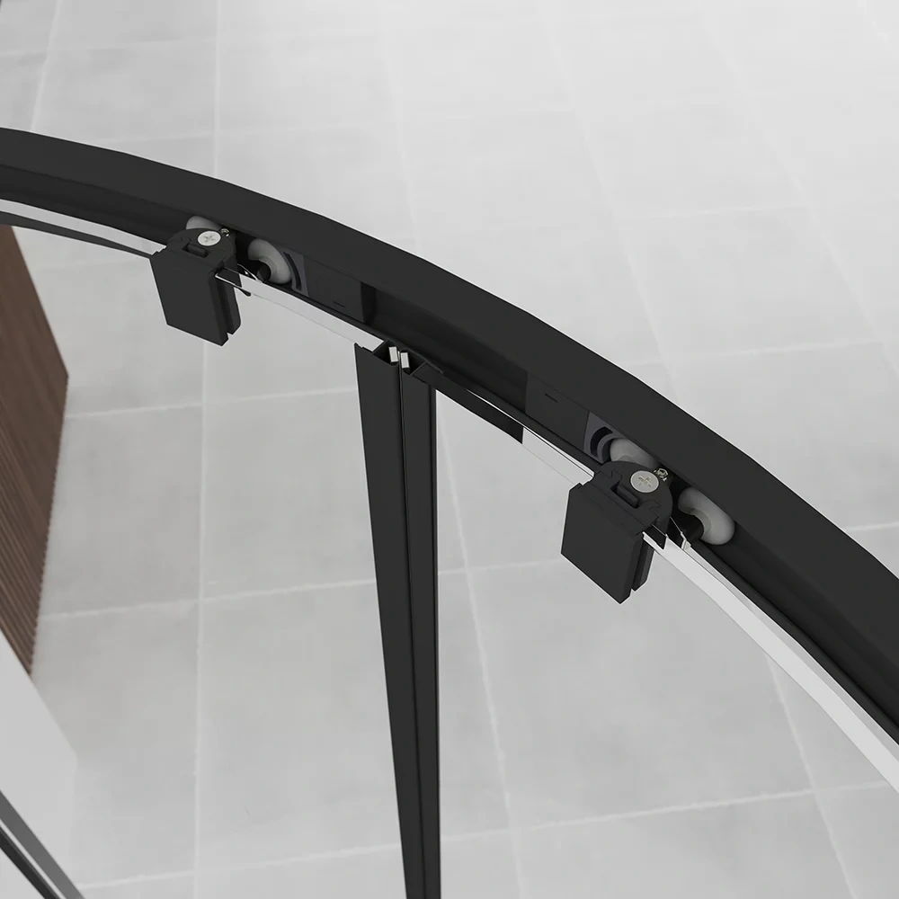 Душевой угол Veconi Evo 200 B, 1000х800x1950, черный матовый, прозрачное стекло