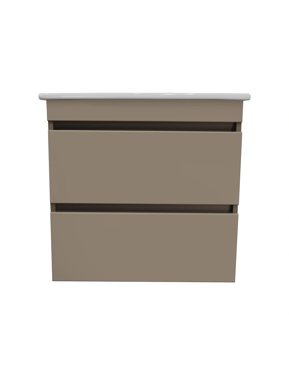 Тумба подвесная Runo Манхэттен 65 с раковиной Оскар 65, какао/бежевая