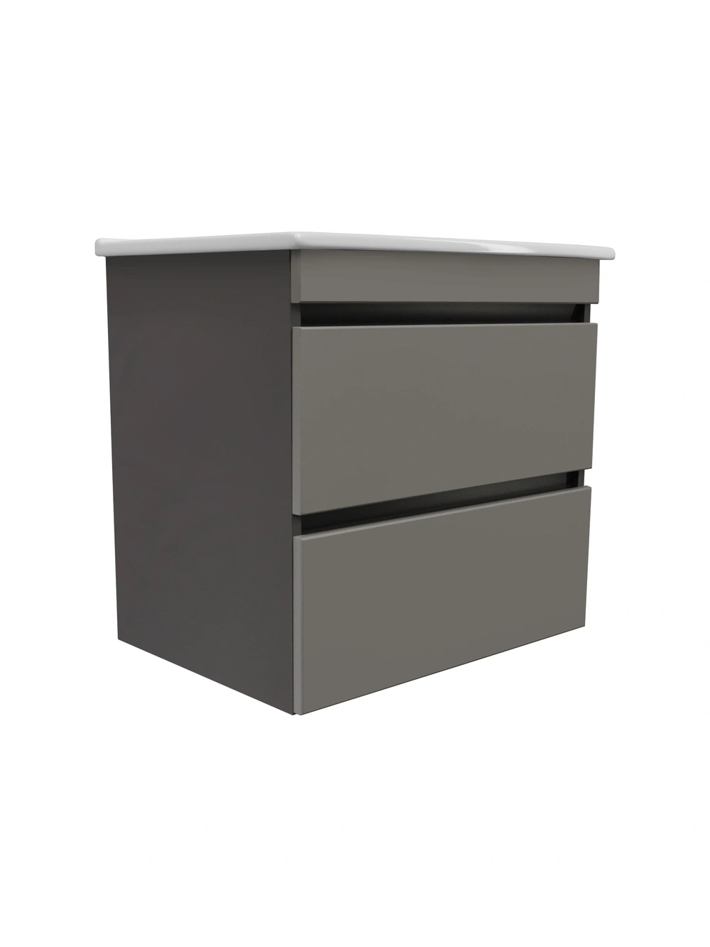 Тумба подвесная Runo Манхэттен 75 с раковиной Оскар 75, темно-серая/серая