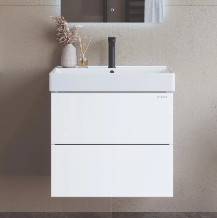 Тумба подвесная Onika Эсквана 65 с раковиной Вилис 65, белый