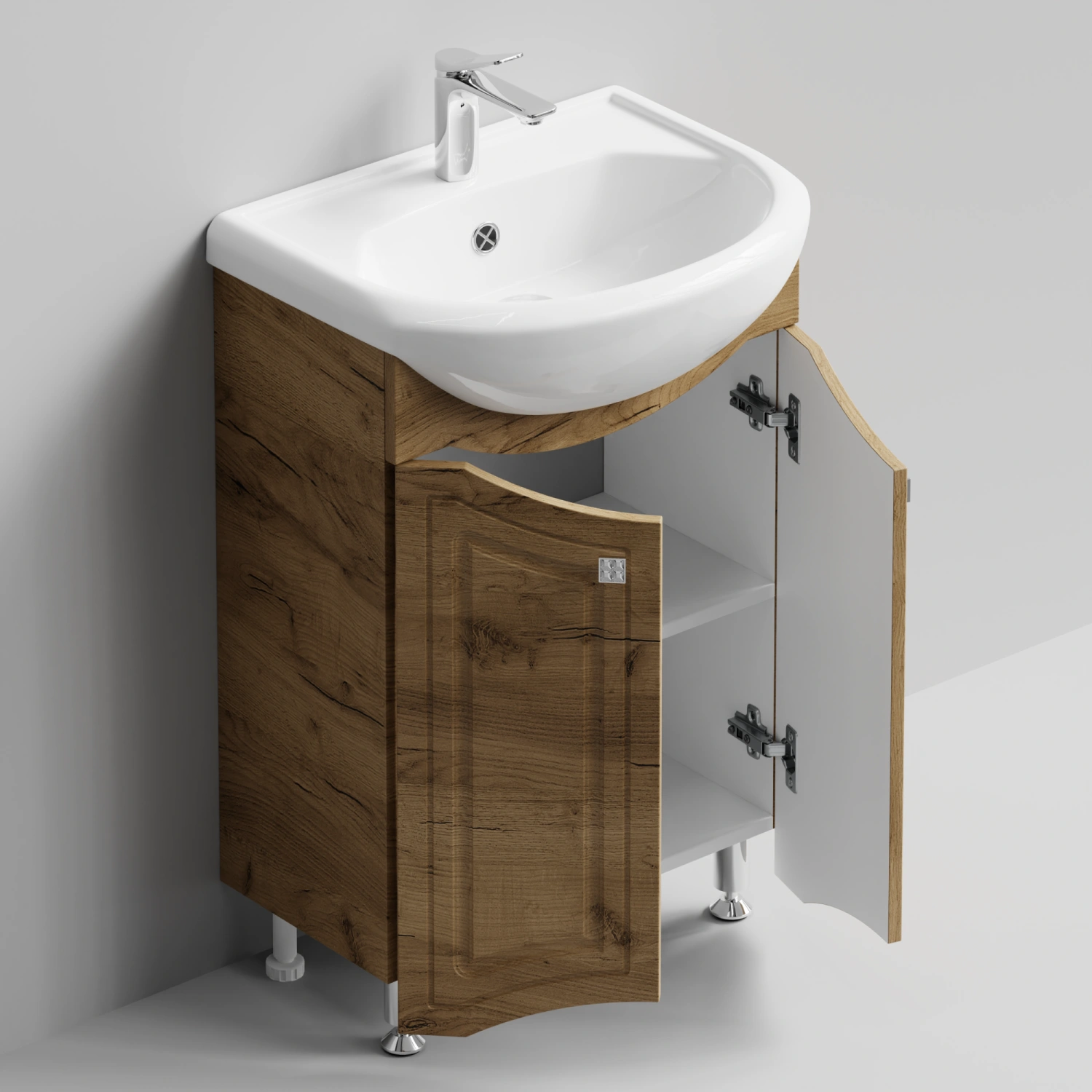 Тумба с раковиной Адам 55 напольная, Дуб Тортуга