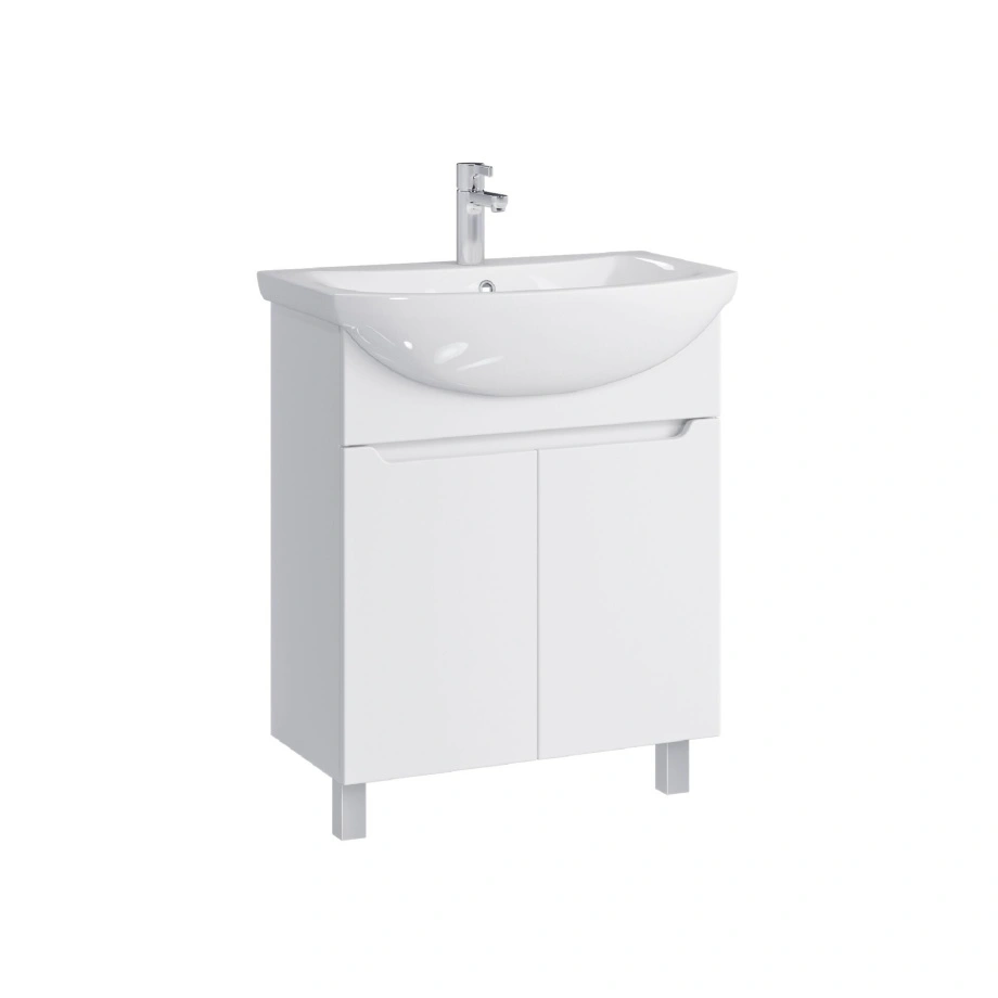 Тумба напольная SanStar Лайн 70 с раковиной Балтика 70, белая