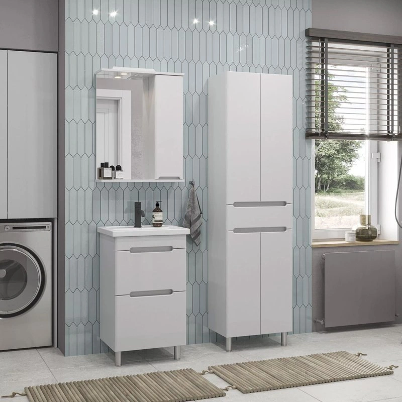 Пенал напольный/подвесной SanStar Адель/Модена 50, универсальный, белый