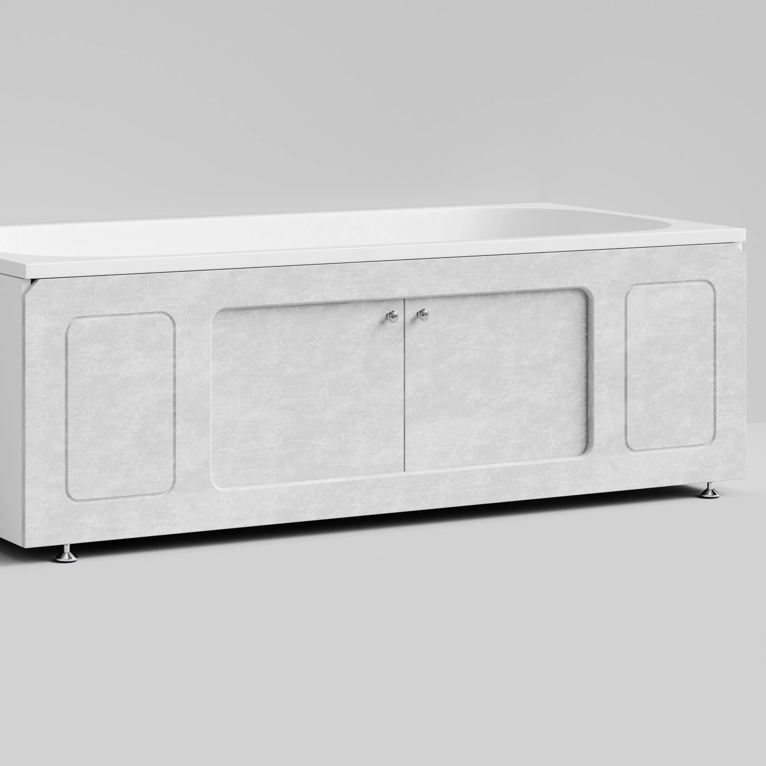 Экран под ванну Vod-ok Лидер 170 раздвижной Белый камен