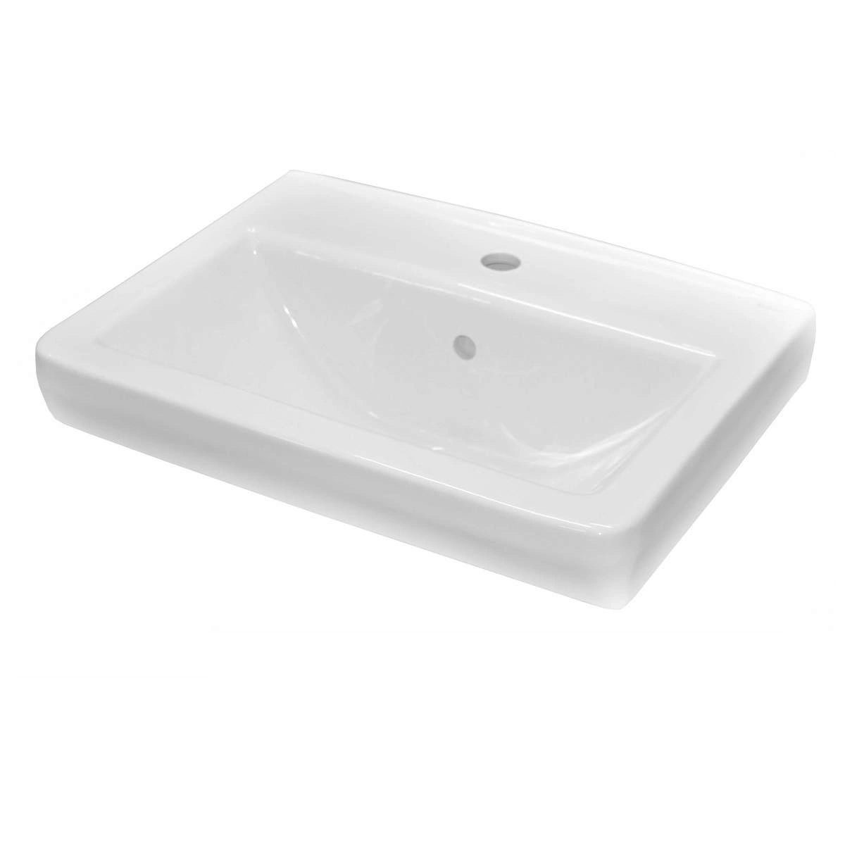 Тумба подвесная Emmy Агата 55 с раковиной Милан 55, 2 ящика, белая