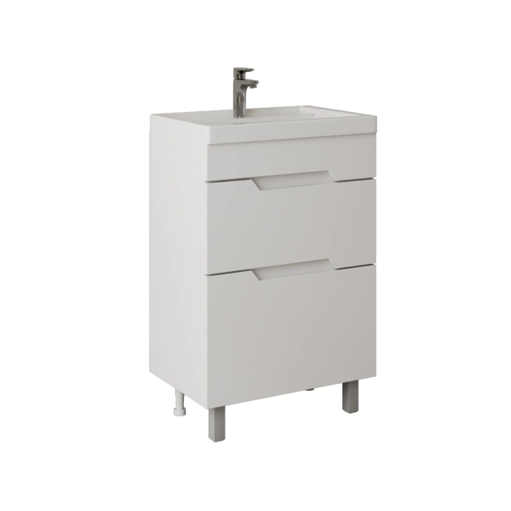 Тумба напольная Onika Ламина 60 с раковиной Фостер 60, белая