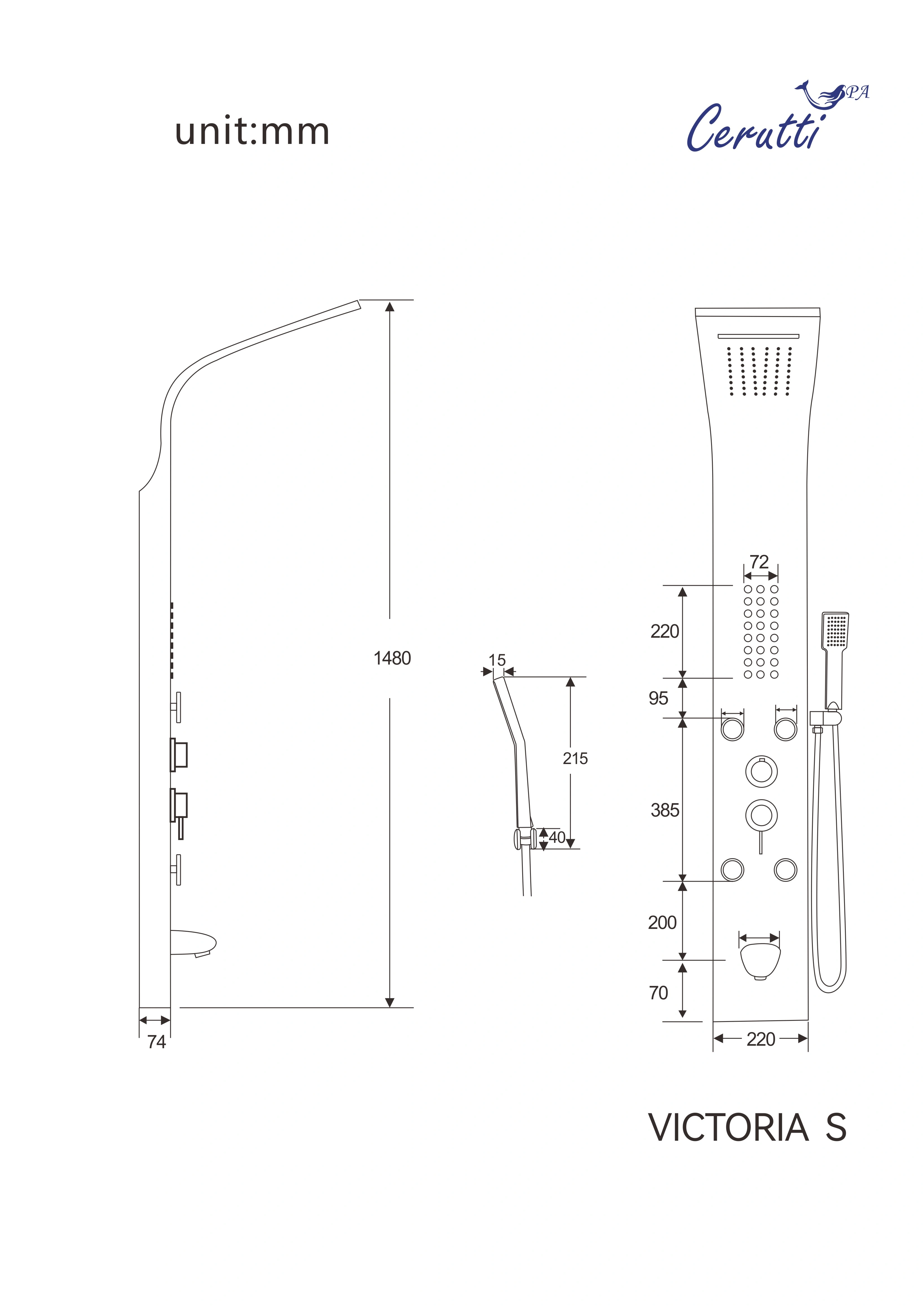 Душевая панель Ceruttispa VICTORIA S CT9976