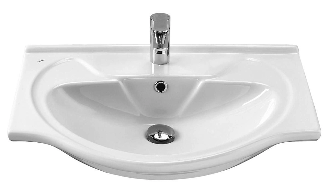 Тумба Style Line Эко Стандарт №11 с раковиной Santek Байкал 60 напольная, белая