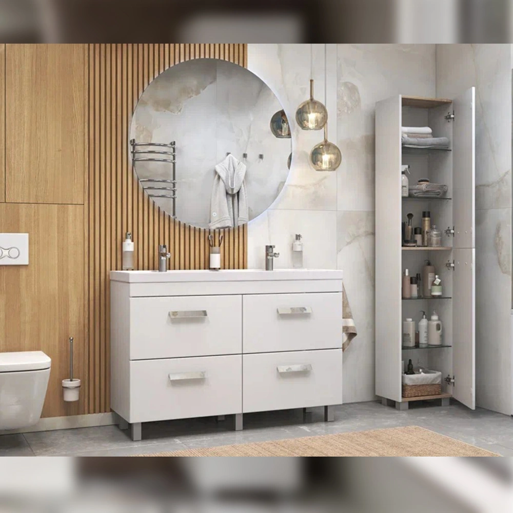 Пенал Velvex Orlando 40 см, белый матовый