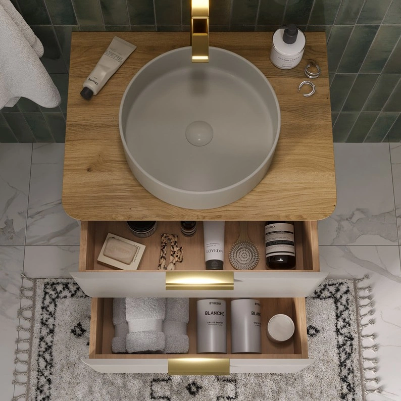 Тумба подвесная со столешницей EQUIL Desert 60 с раковиной 110А (110АMK), амарок