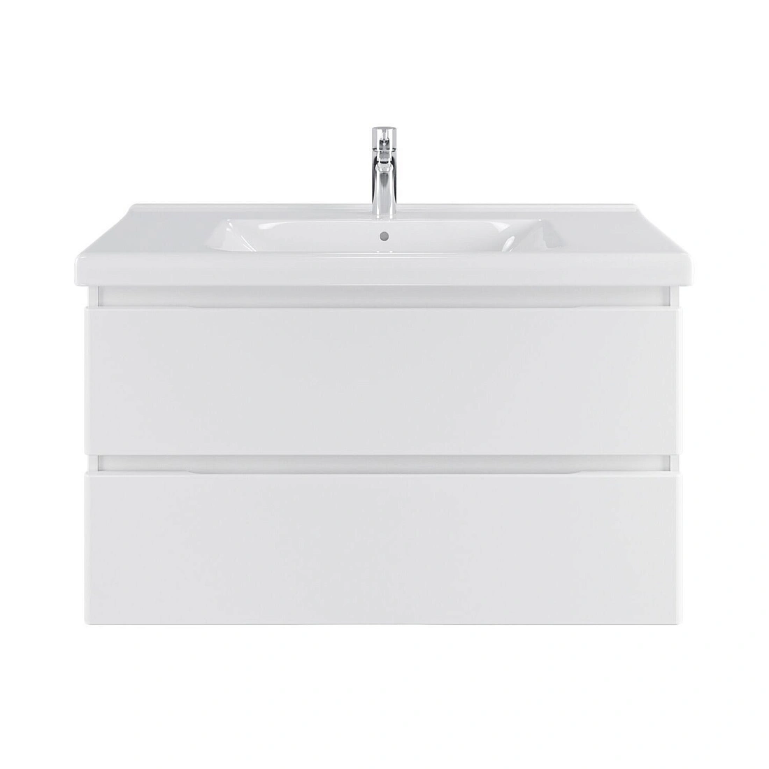 Тумба подвесная SanStar Riana 100 с раковиной Гармония 100, белая