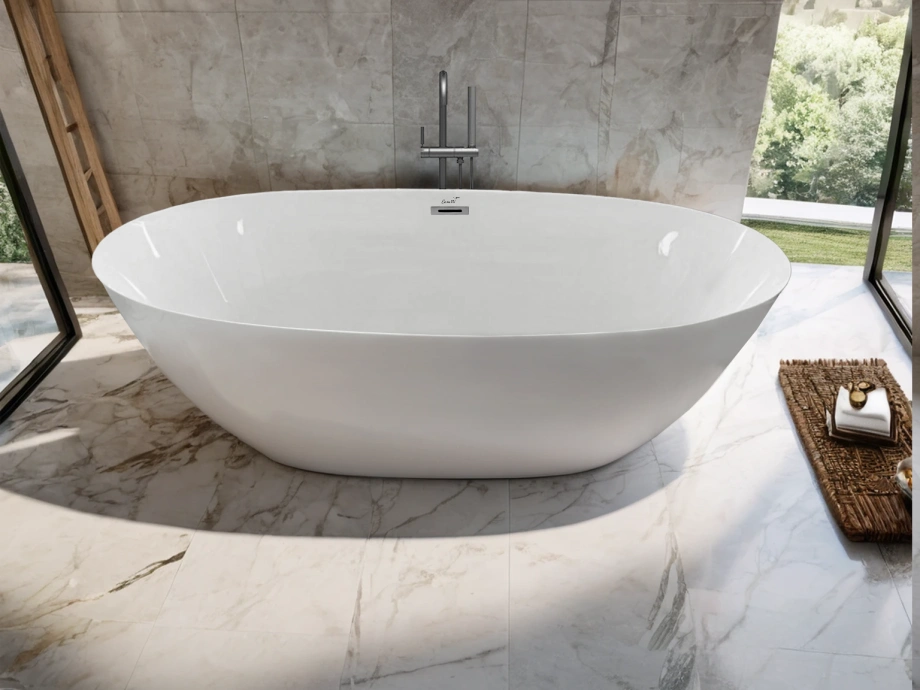 Ванна акриловая Ceruttispa GRETA170 (1700x800x600) отдельностоящая, белая,