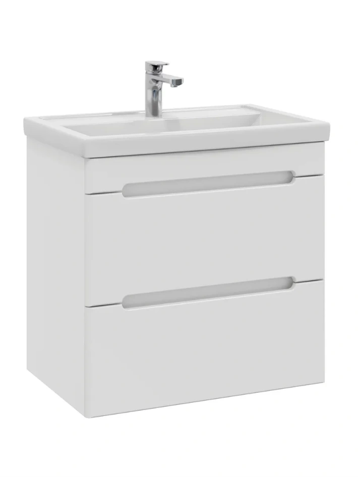 Тумба подвесная SanStar Адель 80 с раковиной Фест 80, белая