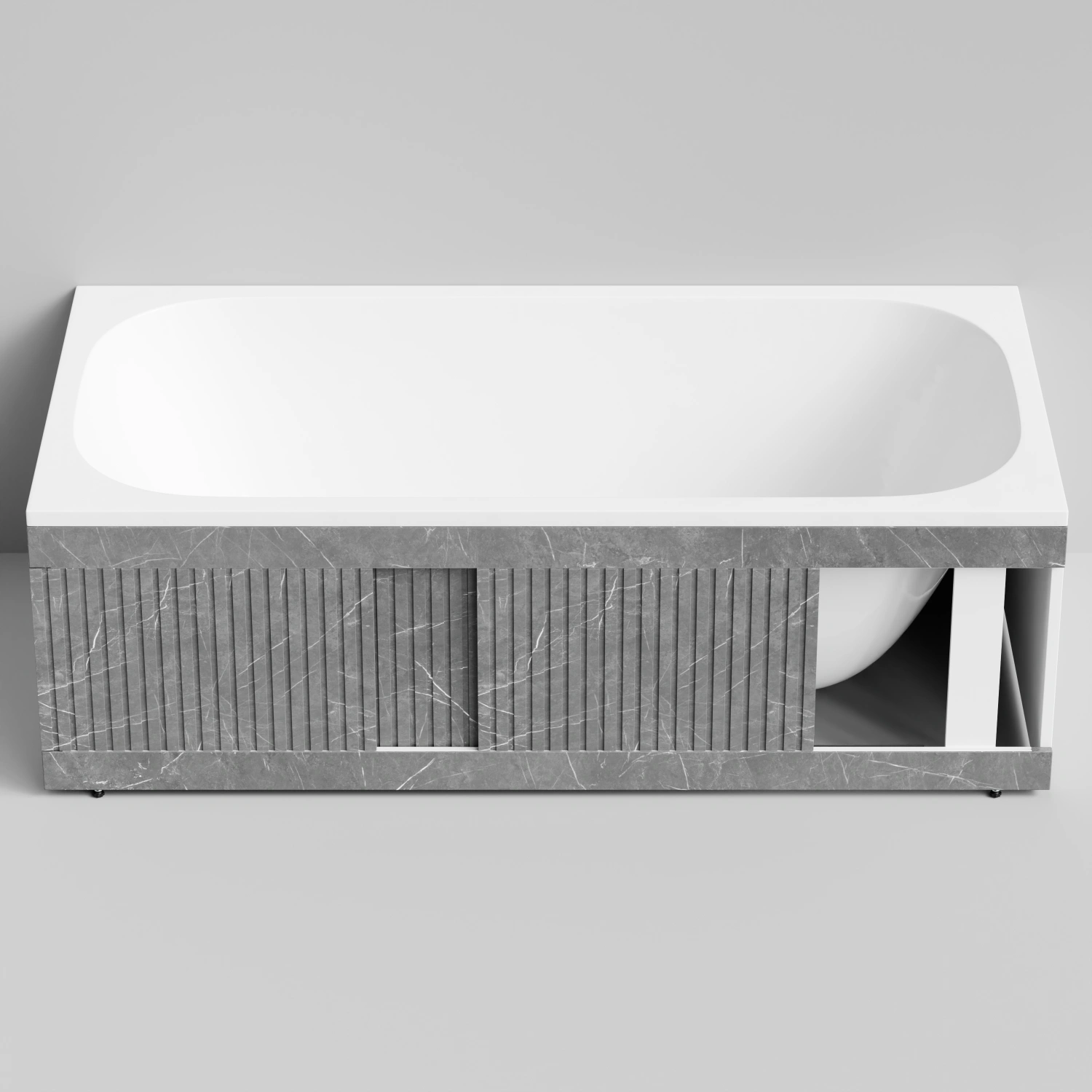 Экран под ванну Vod-ok Тач 170 раздвижной Мрамор Серый софт тач