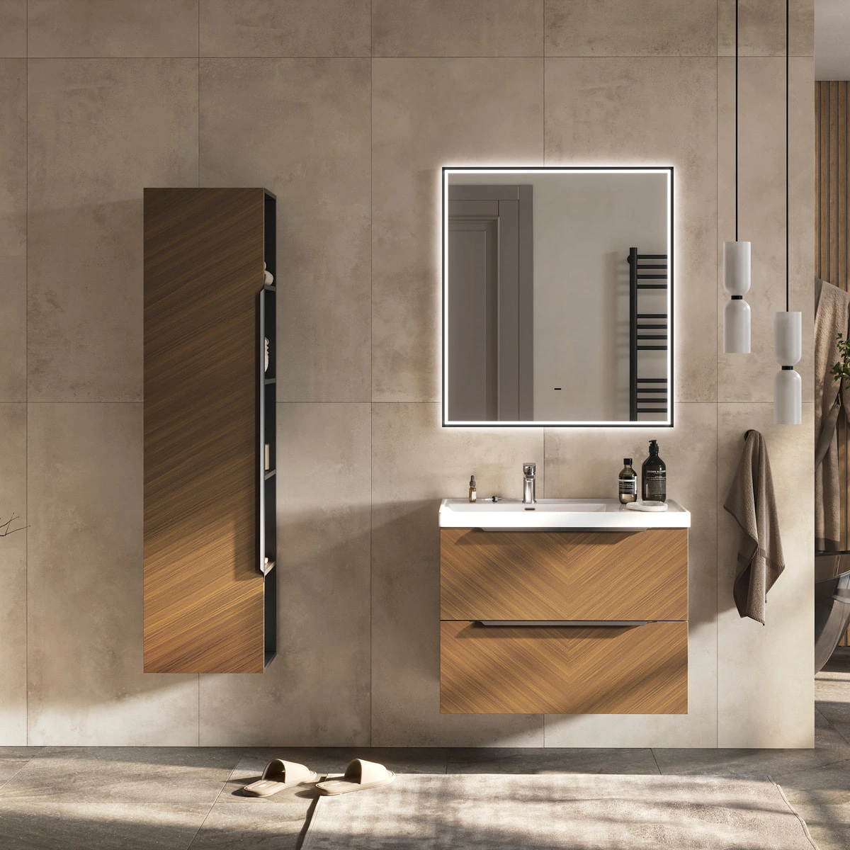 Пенал EQUIL Forest 40 подвесной орех/графит, L/R