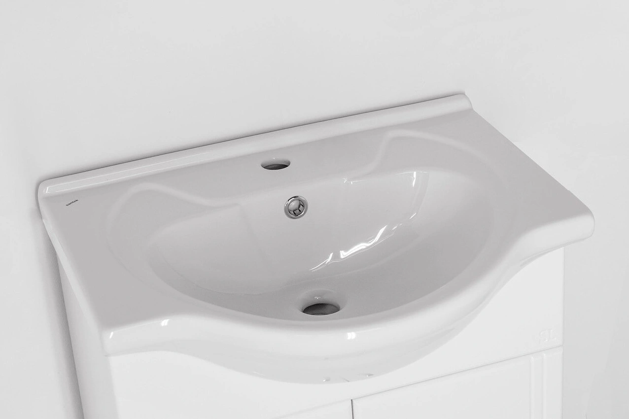 Тумба Style Line Эко Стандарт №11 с раковиной Santek Байкал 60 напольная, белая