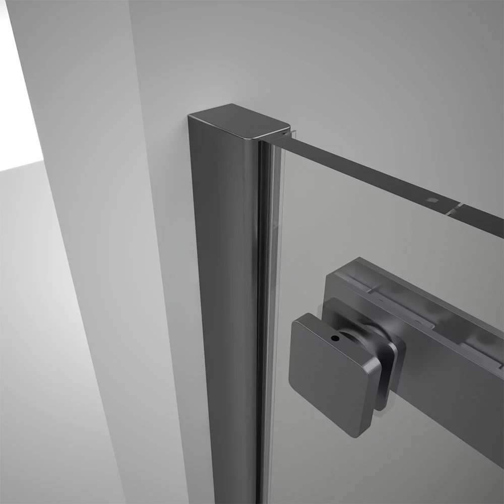 Душевой угол Veconi Rovigo RV-075GR, 1200х1000х2000 графит брашинг, стекло прозрачное