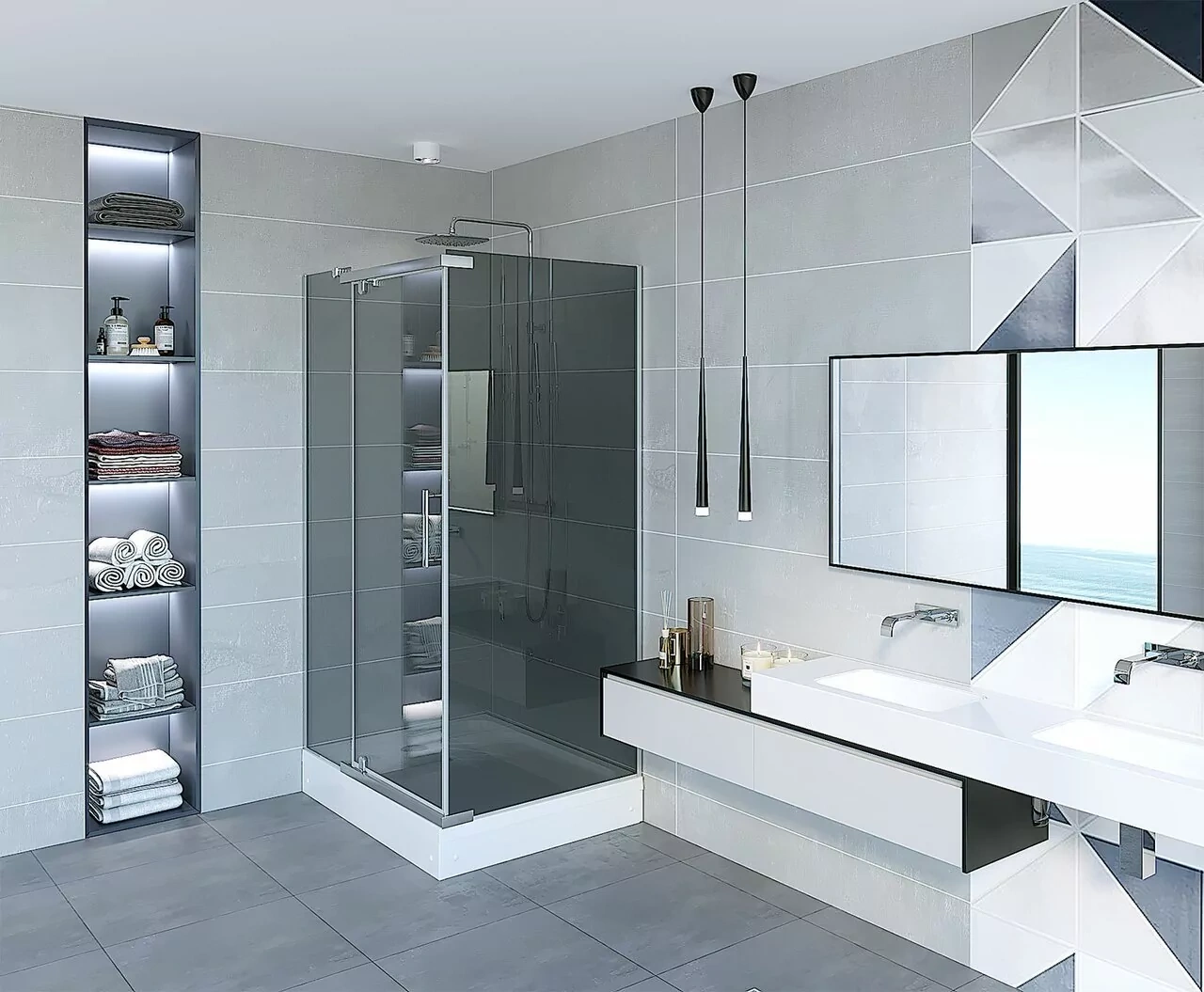 Душевой уголок Erlit ER10112H-C2 120х90 прямоугольный, без поддона, тонированное стекло, хром