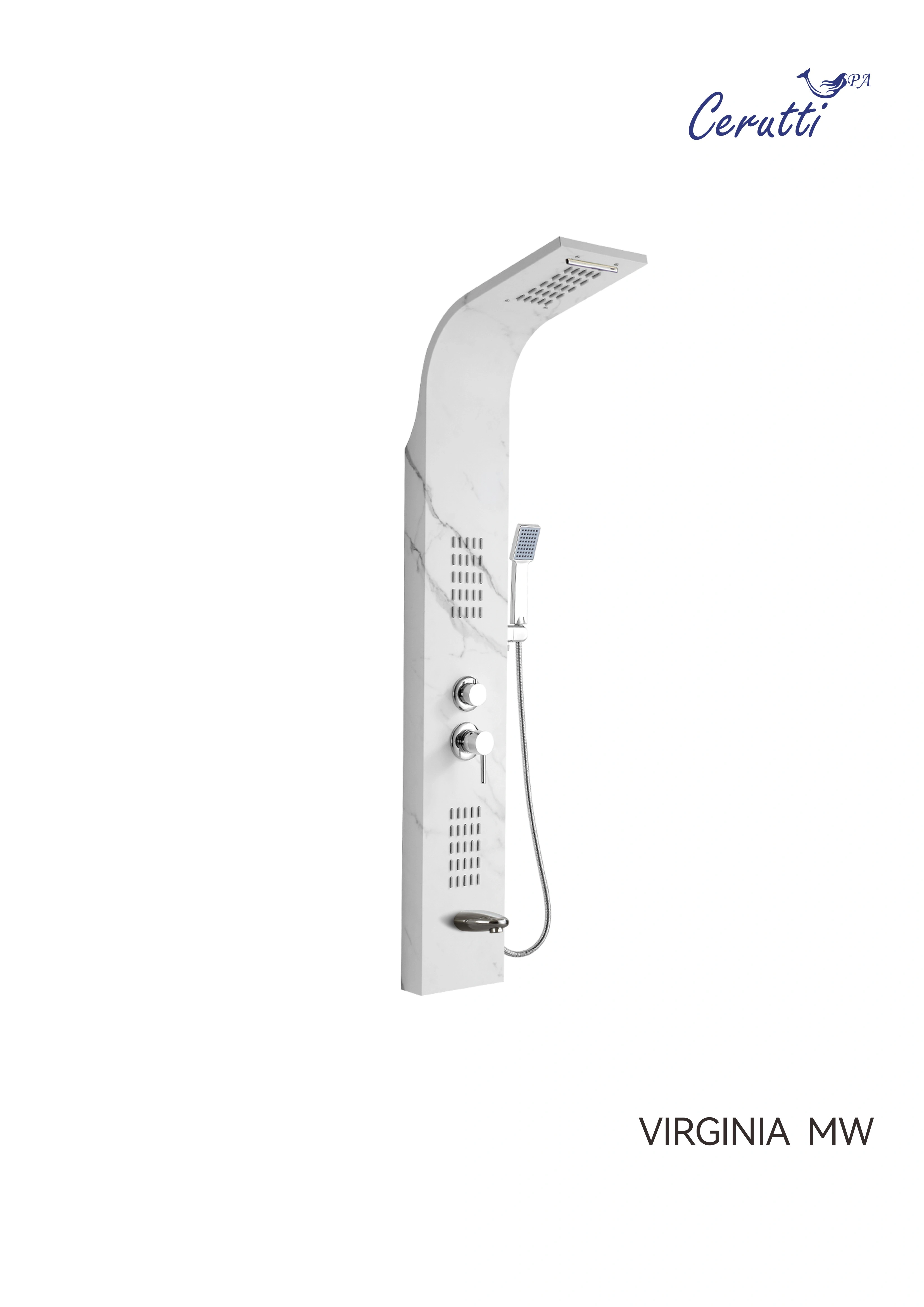 Душевая панель Ceruttispa VIRGINIA MW CT9982 белый мрамор