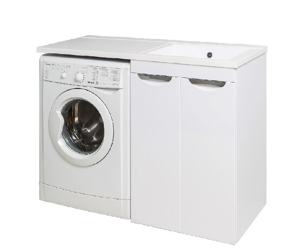 Тумба напольная Runo Лира 60 с раковиной Гамма 120 лайт чаша справа