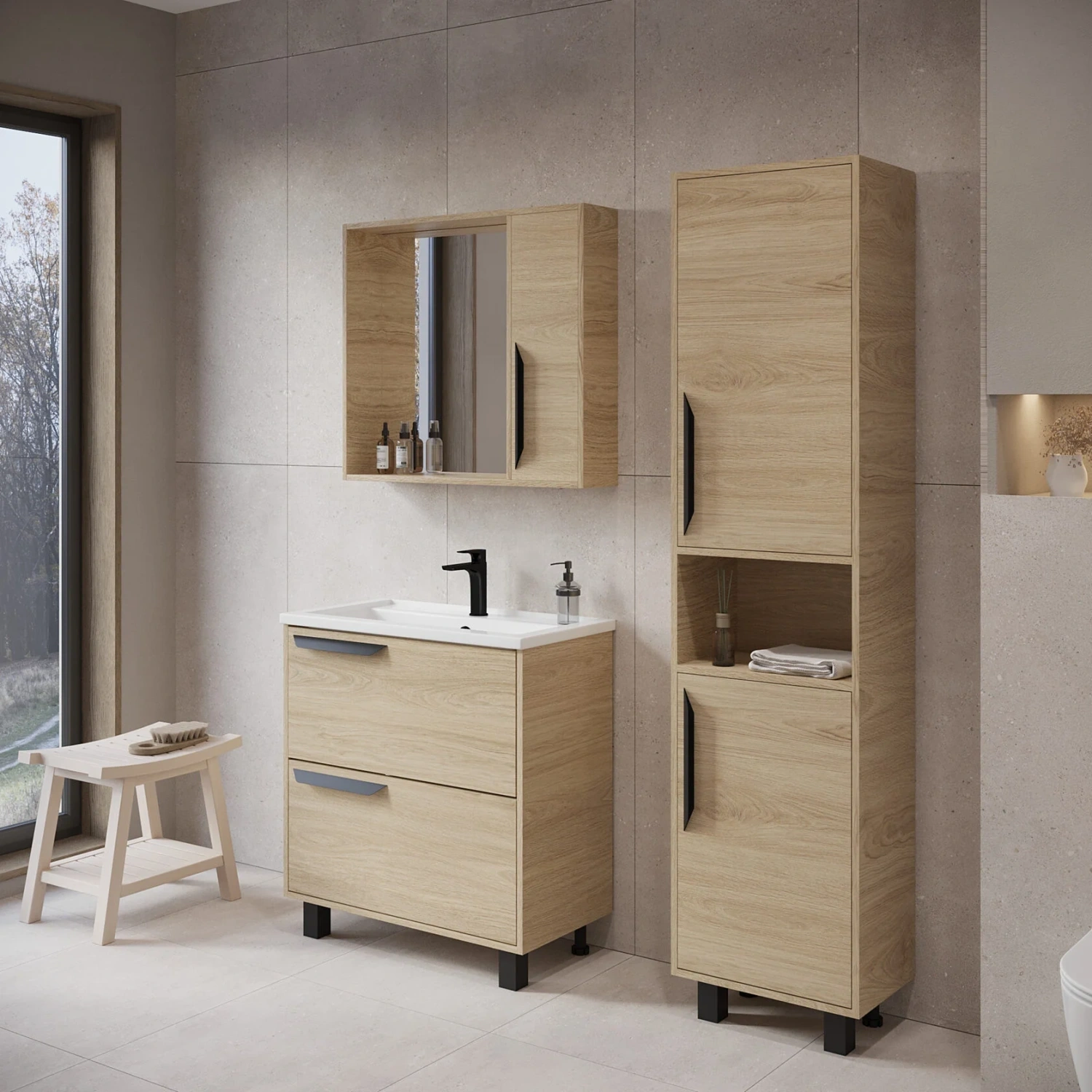 Пенал Viant Кельн 45 L/R напольный, светлое дерево