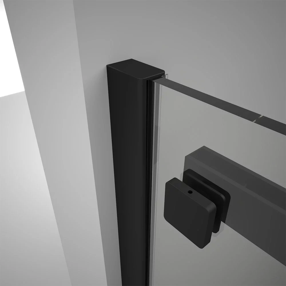 Душевой угол Veconi Rovigo RV-075B, 1700х900х2000 черный матовый, стекло прозрачное