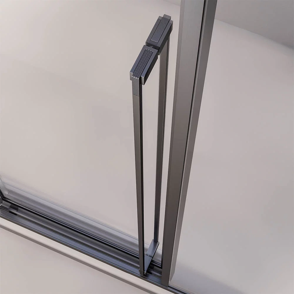 Душевой угол раздвижной Veconi Premium Ptato 300 SP GR-L, 1000х1000x2000, брашированный графит, стекло прозрачное