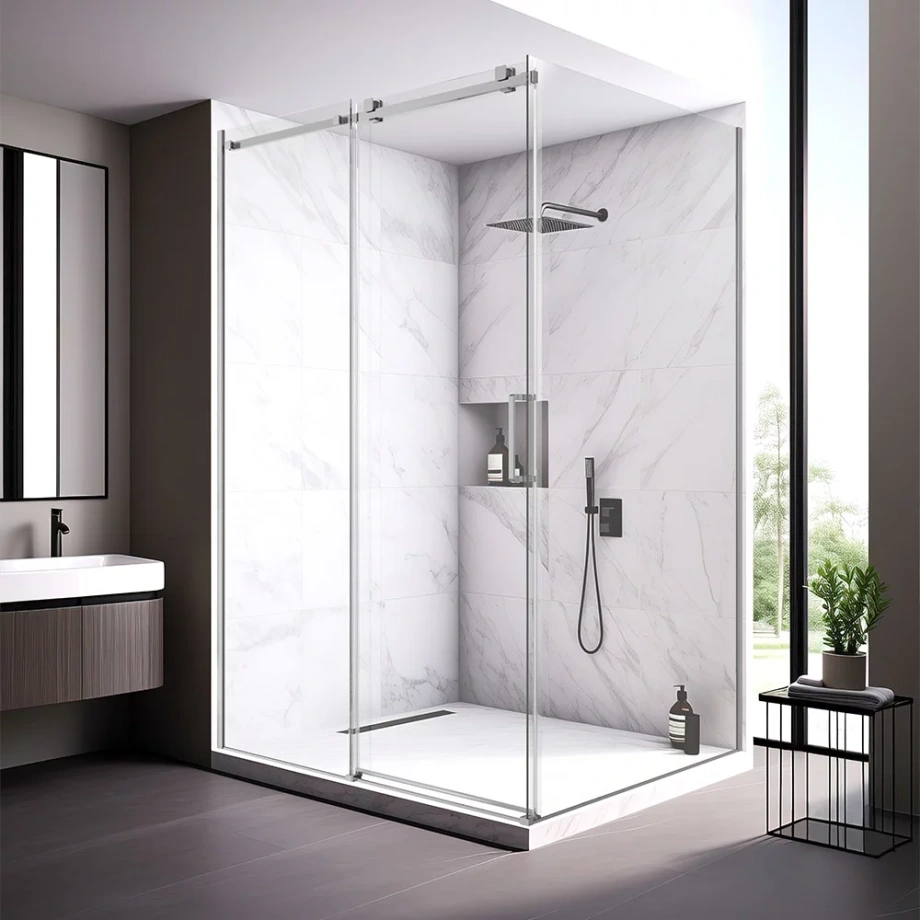 Душевой угол Veconi Rovigo RV-075, 1200х1000х2000 хром, стекло прозрачное