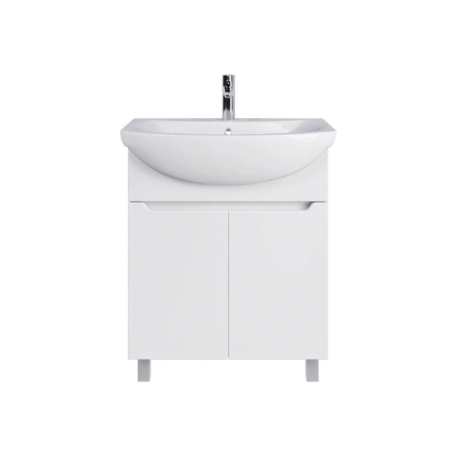 Тумба напольная SanStar Лайн 70 с раковиной Балтика 70, белая