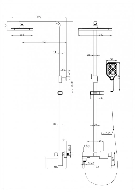 Душевая стойка ESBANO BASCO (DS-XR) хром глянцевый