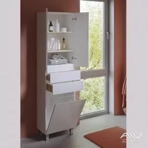 Пенал Alavann Univers 50 напольный с корзиной, белый