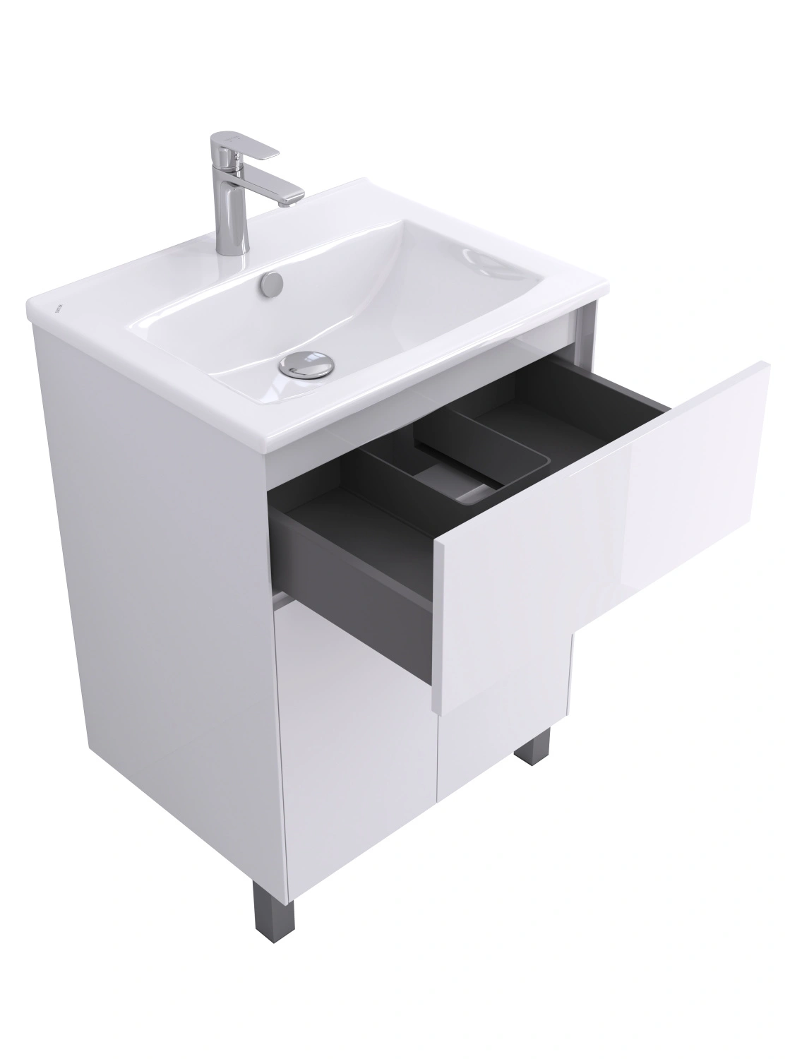 Тумба напольная Aquaton Форест Про 60 с раковиной Элина 60, белый