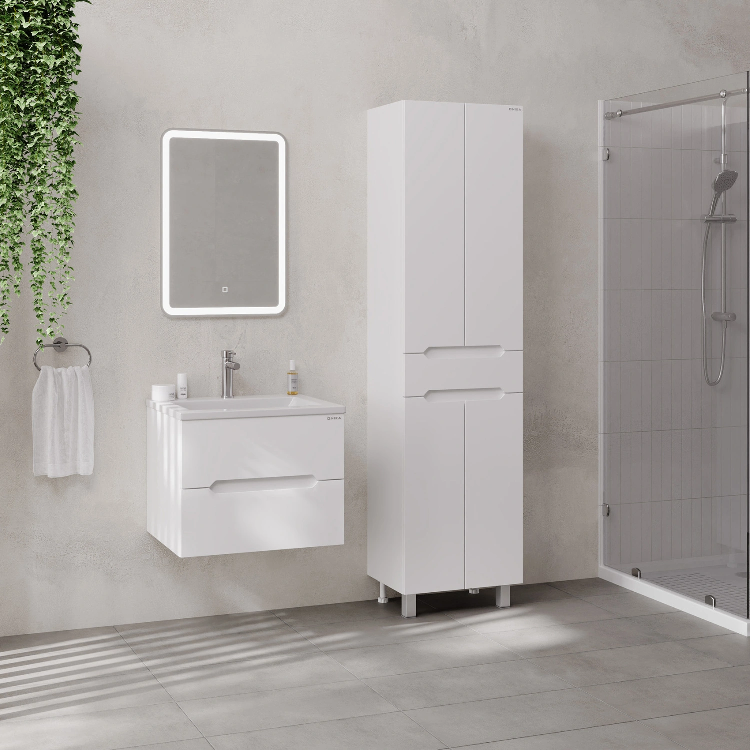 Пенал Onika Айленд 50 напольный, белый