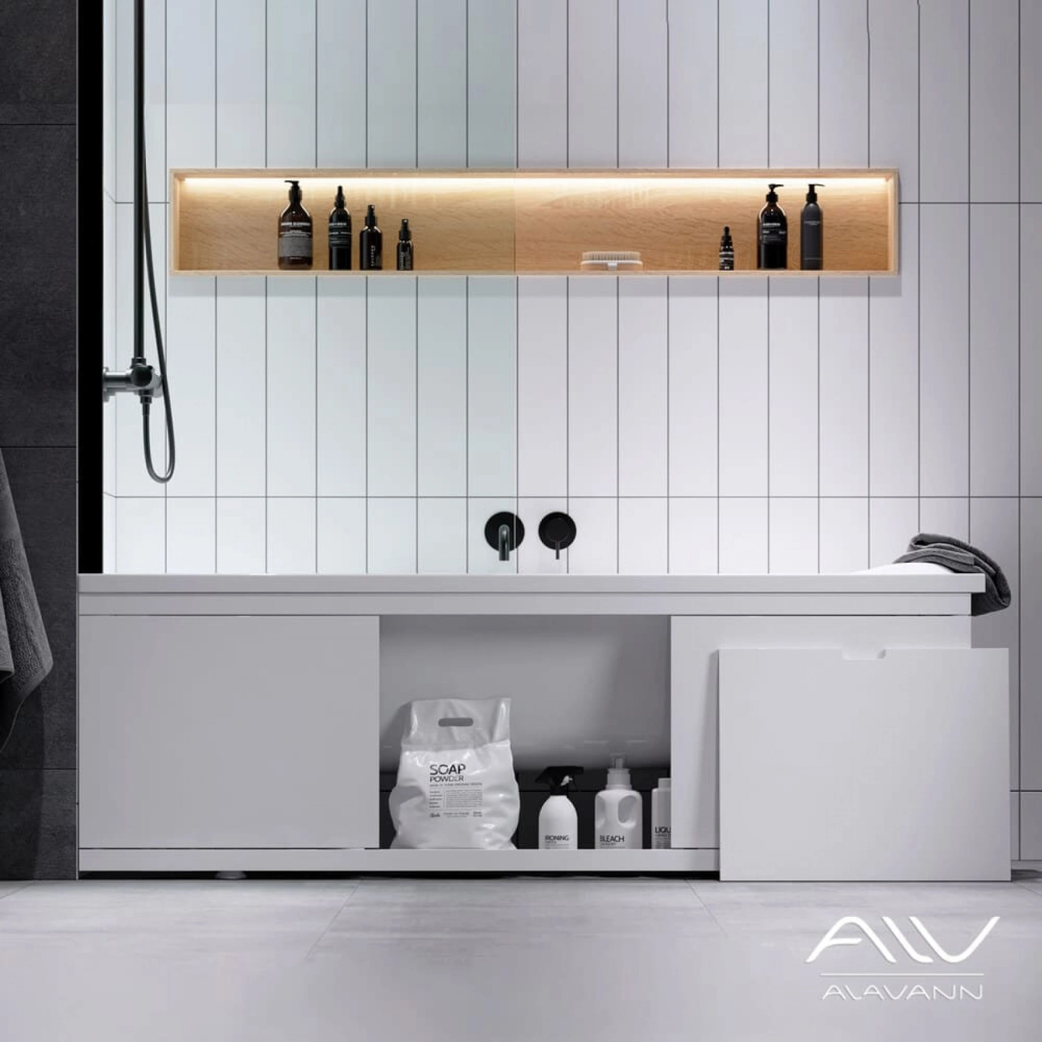 Экран под ванну Alavann Rita Plus 170 раздвижной со съемной дверкой белый