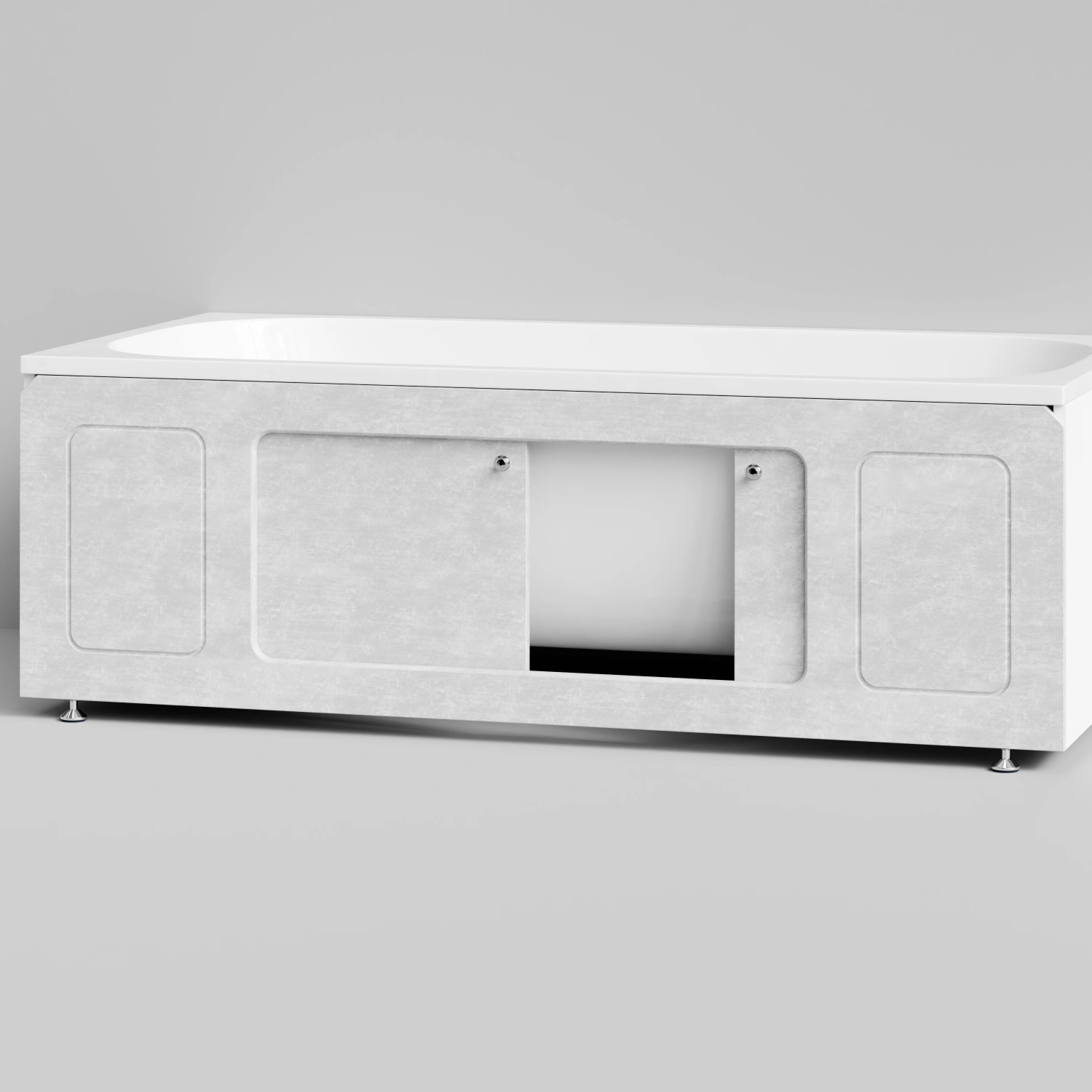 Экран под ванну Vod-ok Лидер 170 раздвижной Белый камен