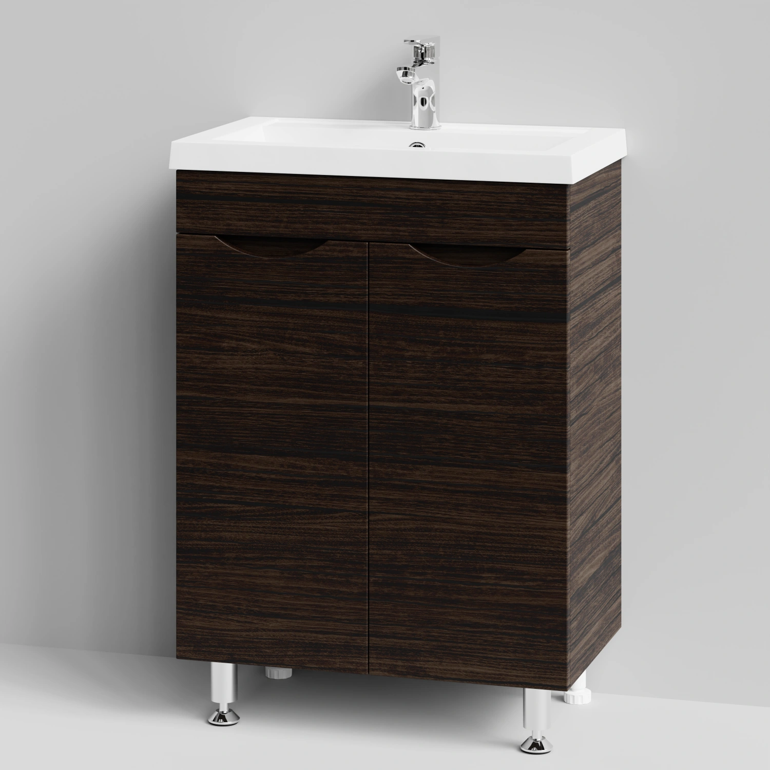 Тумба с раковиной Vod-ok Смайл 58 напольная, Палисандр