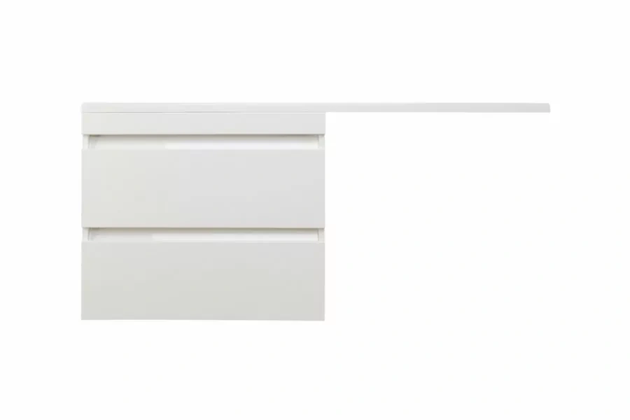 Тумба подвесная Style Line Даллас 150 люкс plus ПВХ с раковиной Даллас 150 под стиральную машину, 2 ящика, левая, белая