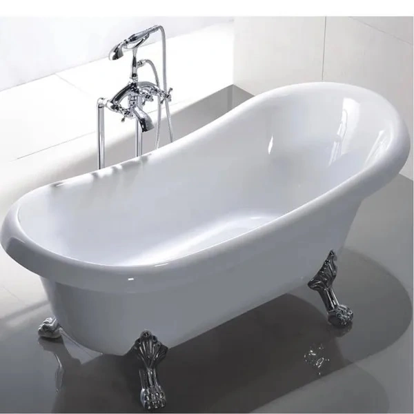 Ванна акриловая Ceruttispa CLASSIC 150 отдельностоящая (1570x770x740) на львиных алюминиевых лапах (хром)