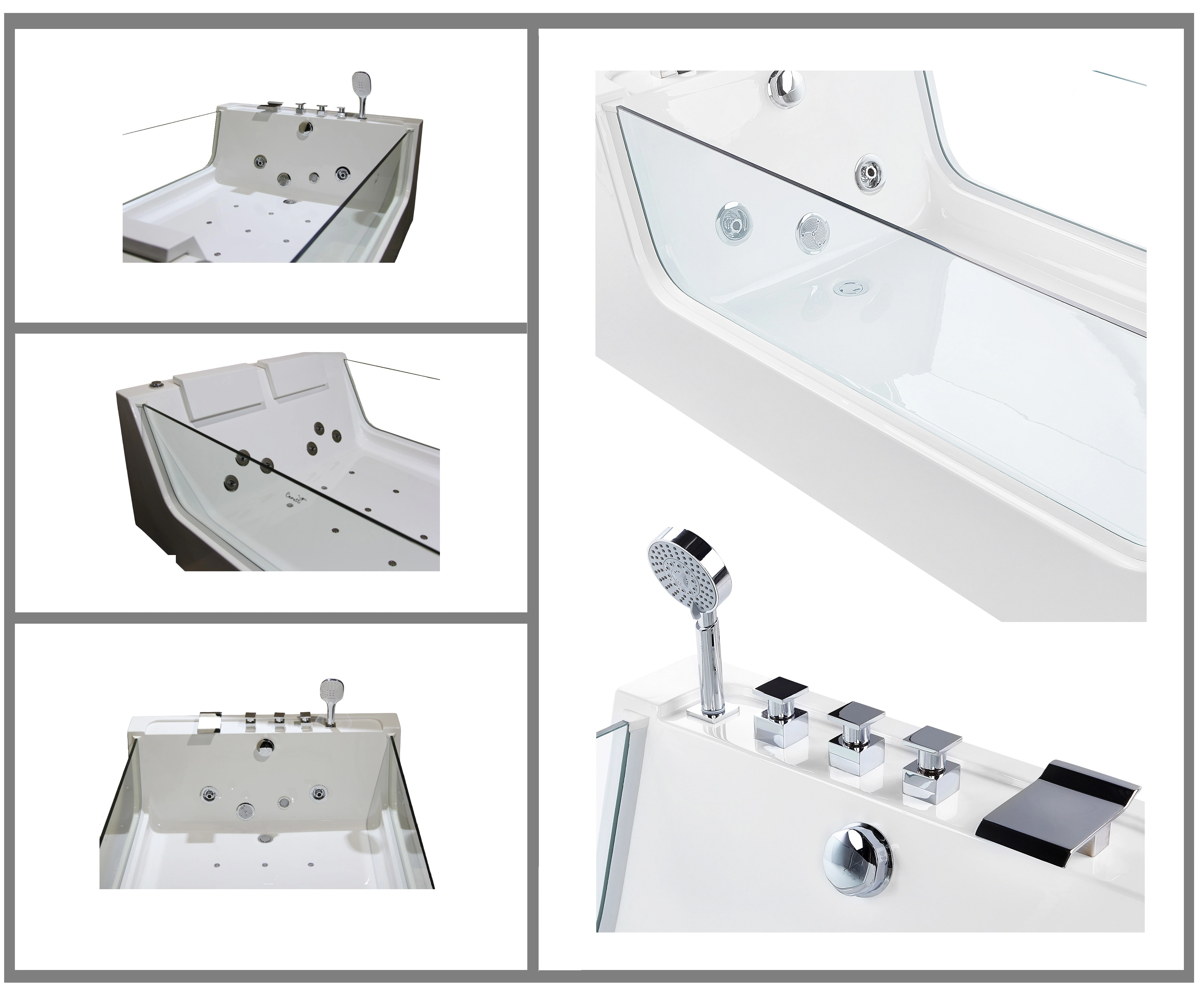 Ванна Ceruttispa C-454A акриловая, гидромассажная (1700x1200x580)