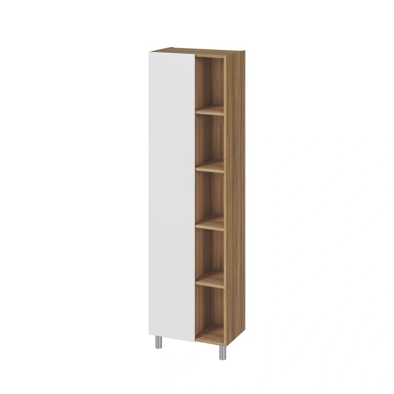 Шкаф-пенал напольный/подвесной SanStar Diva/Модена 50 R/L, с полками белый, дуб вотан