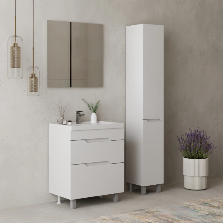 Пенал Onika Ламина 30 напольный, белый