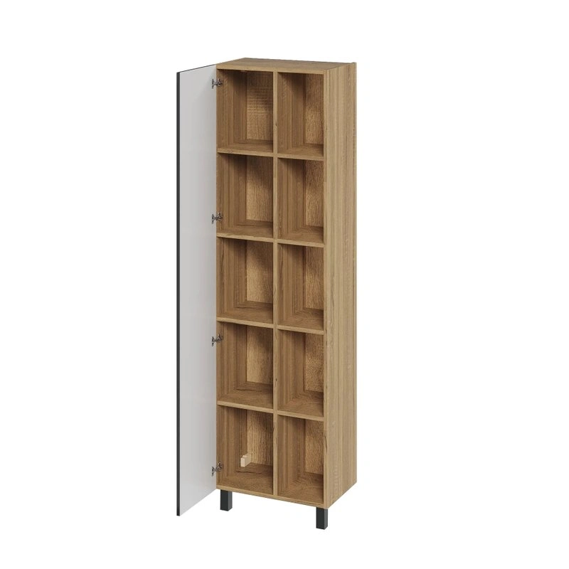 Пенал напольный/подвесной SanStar Graffa/Diva 50 R/L, с полками Дуб вотан, графит софт